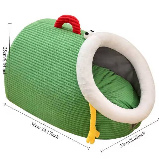 Autumn and Winter Warm Cat Nest Green Portable Pet Bed Universal for All Seasons Dog House Luxury Cat Sleeping Nest Pet Supplies - Image 3