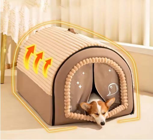 KEMORELA Thickened All-Season Enclosed Pet Bed Portable Dog House Cat Tent with Washable Bedding for Small Medium Large Dogs - Image 4