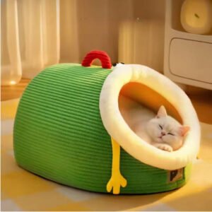 Autumn and Winter Warm Cat Nest Green Portable Pet Bed Universal for All Seasons Dog House Luxury Cat Sleeping Nest Pet Supplies
