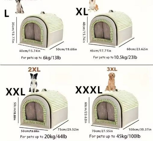 KEMORELA Thickened All-Season Enclosed Pet Bed Portable Dog House Cat Tent with Washable Bedding for Small Medium Large Dogs - Image 7