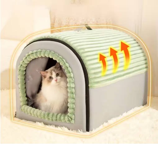 KEMORELA Thickened All-Season Enclosed Pet Bed Portable Dog House Cat Tent with Washable Bedding for Small Medium Large Dogs - Image 8