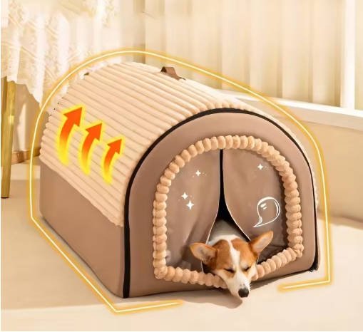 KEMORELA Thickened All-Season Enclosed Pet Bed Portable Dog House Cat Tent with Washable Bedding for Small Medium Large Dogs - Image 9